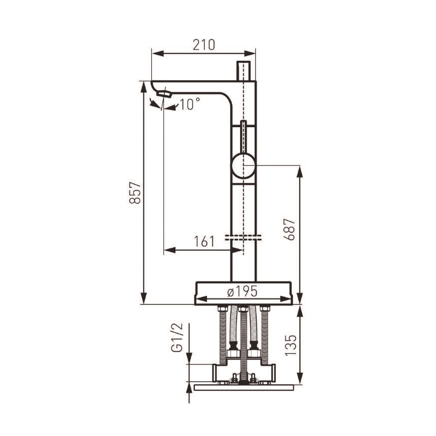 FERRO - Komplekts brīvstāvošai vannai ar jaucējkrānu FIESTA spīdīgs hroms