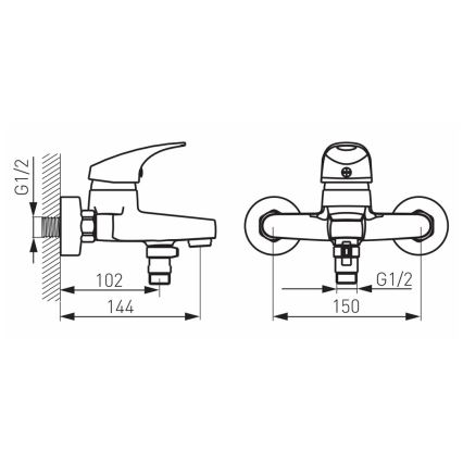 FERRO - Vannas jaucējkrāns ONE, spīdīgs hroms