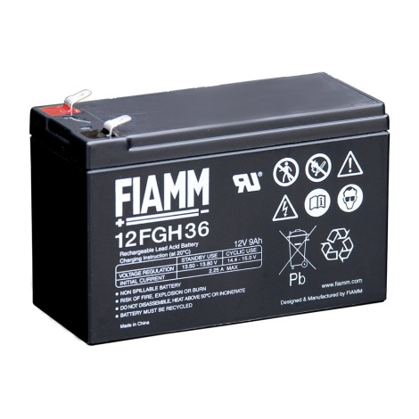 Fia mm 12FGH36 -  Svina skābes akumulators 12V/9Ah/faston 6.3 mm