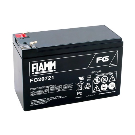 Fia mm FG20721 - Svina-skābes akumulators 12V/7.2Ah/faston 4.7  mm