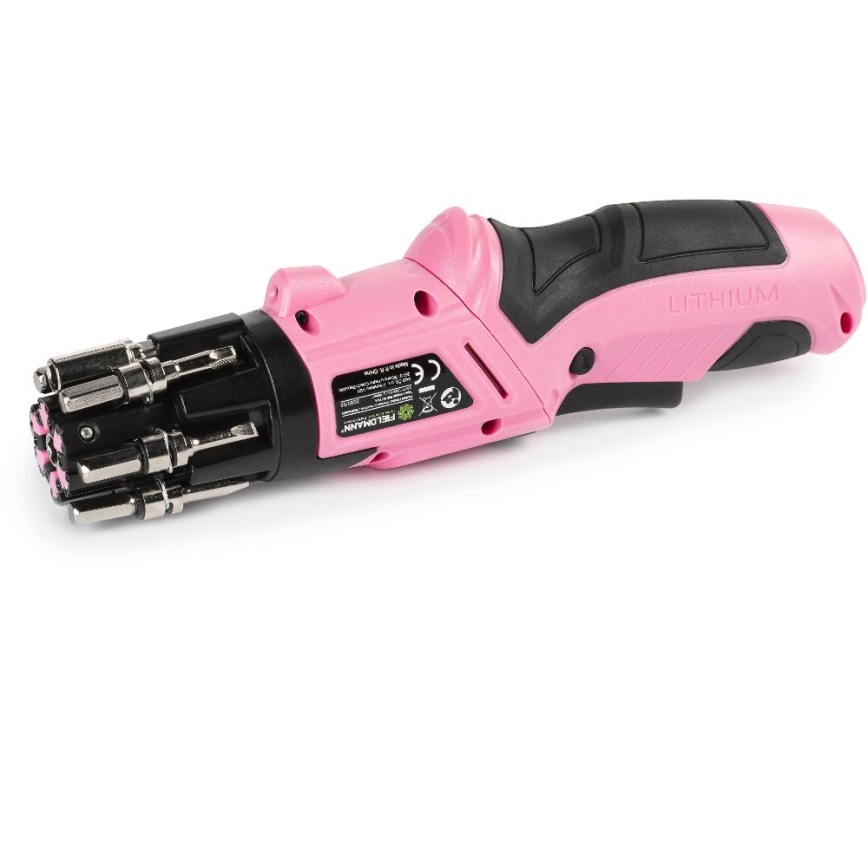 Fieldmann - AKU skrūvgriezis 3,6V 1300 mAh rozā