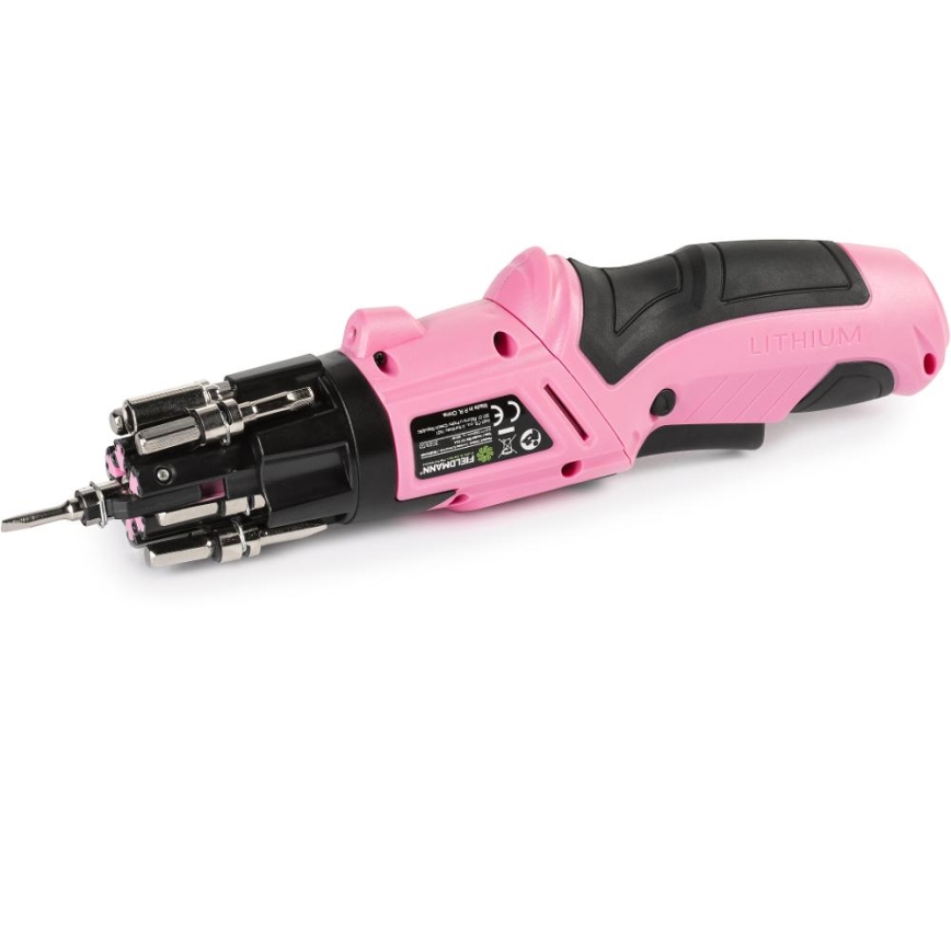 Fieldmann - AKU skrūvgriezis 3,6V 1300 mAh rozā