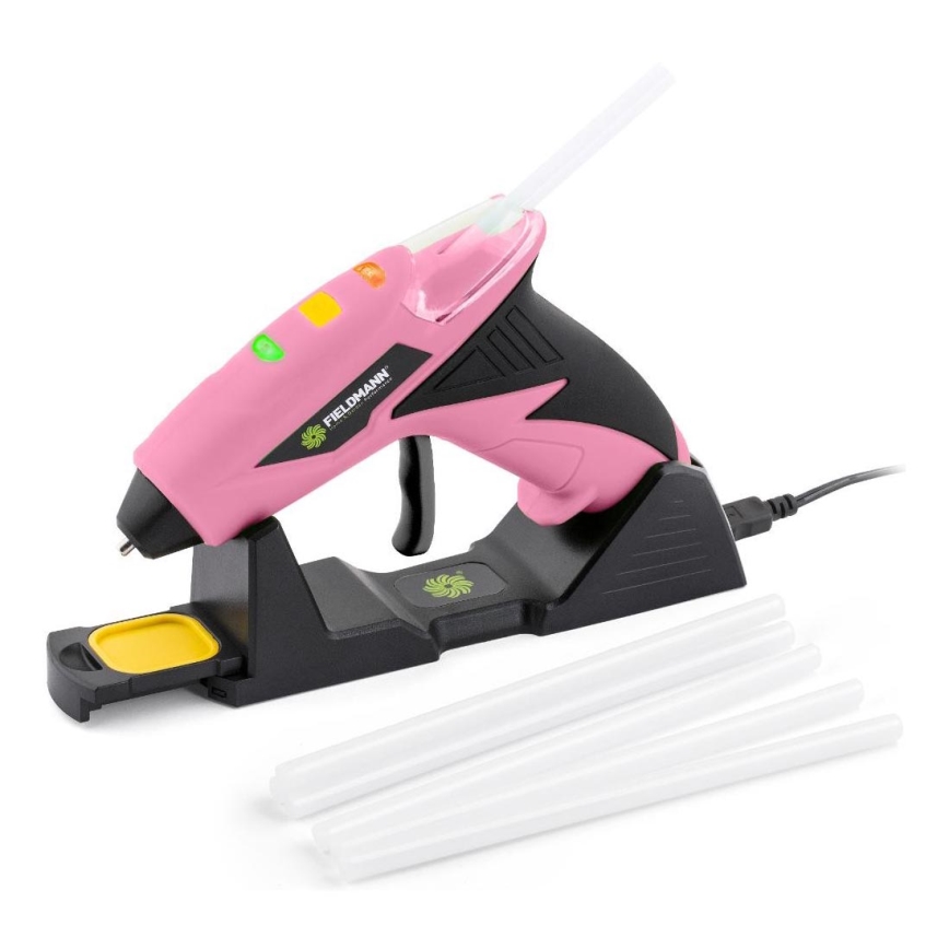 Fieldmann - Bezvadu karstās līmes pistole 4V 1500 mAh rozā