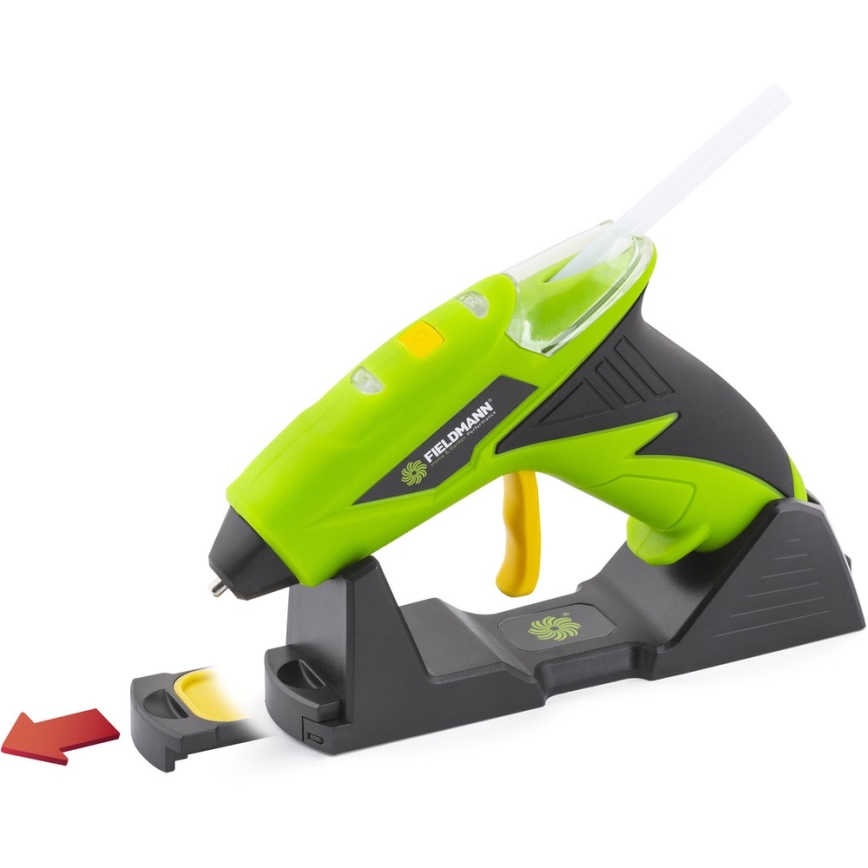 Fieldmann - Bezvadu karstās līmes pistole 4V 1500 mAh zaļa