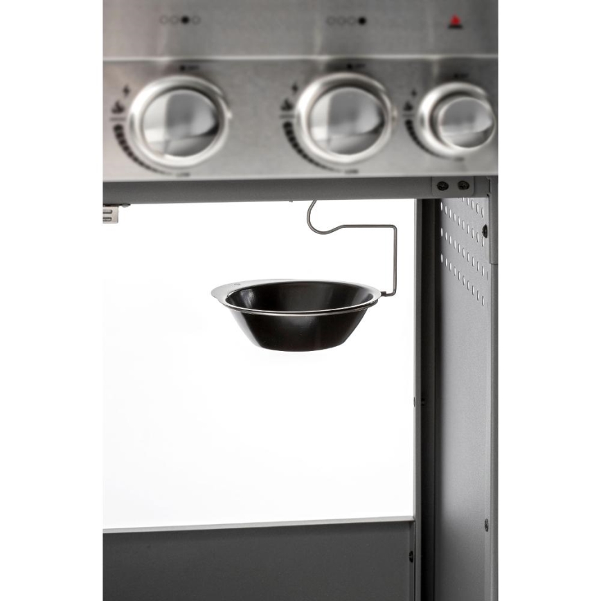 Fieldmann - gāzes grils ar 5 degļiem, matēta hroma apdare