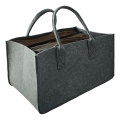 Filca koka grozs ar rokturiem 27x50 cm pelēka