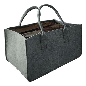 Filca koka grozs ar rokturiem 27x50 cm pelēka