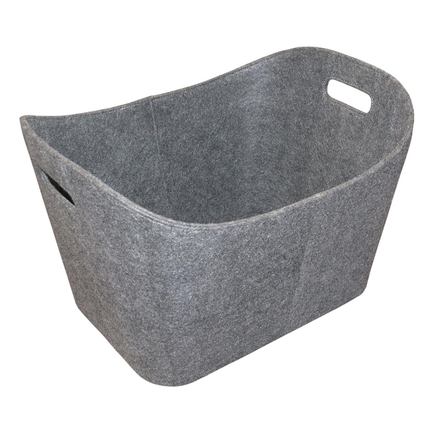 Filca koka grozs ar rokturiem 35x55 cm pelēka