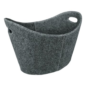 Filca koka grozs ar rokturiem 54x40 cm pelēka