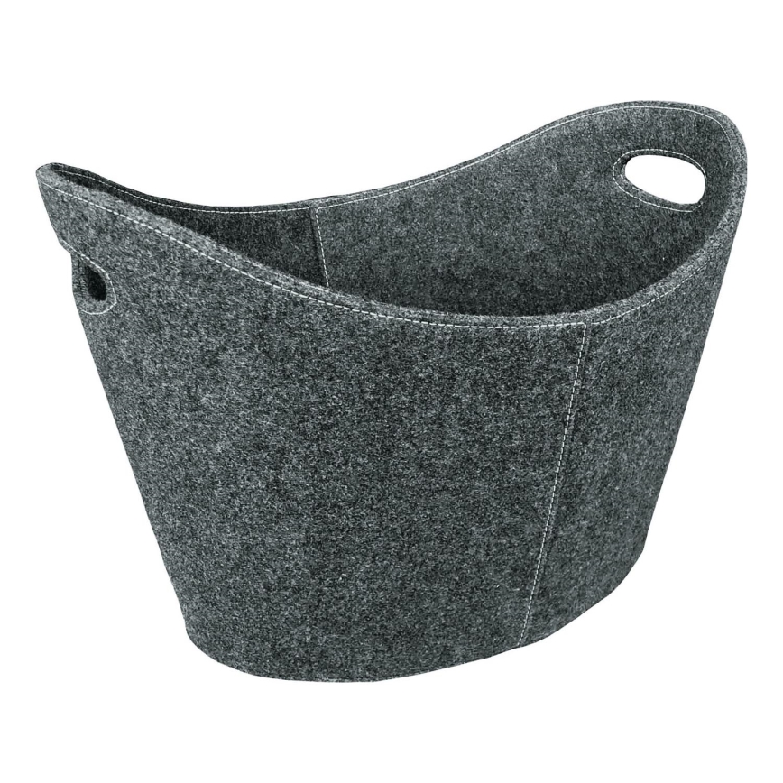 Filca koka grozs ar rokturiem 54x40 cm pelēka