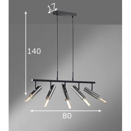 Fischer & Honsel 60369 - Lustra ar auklu DEAN 5xE27/25W/230V