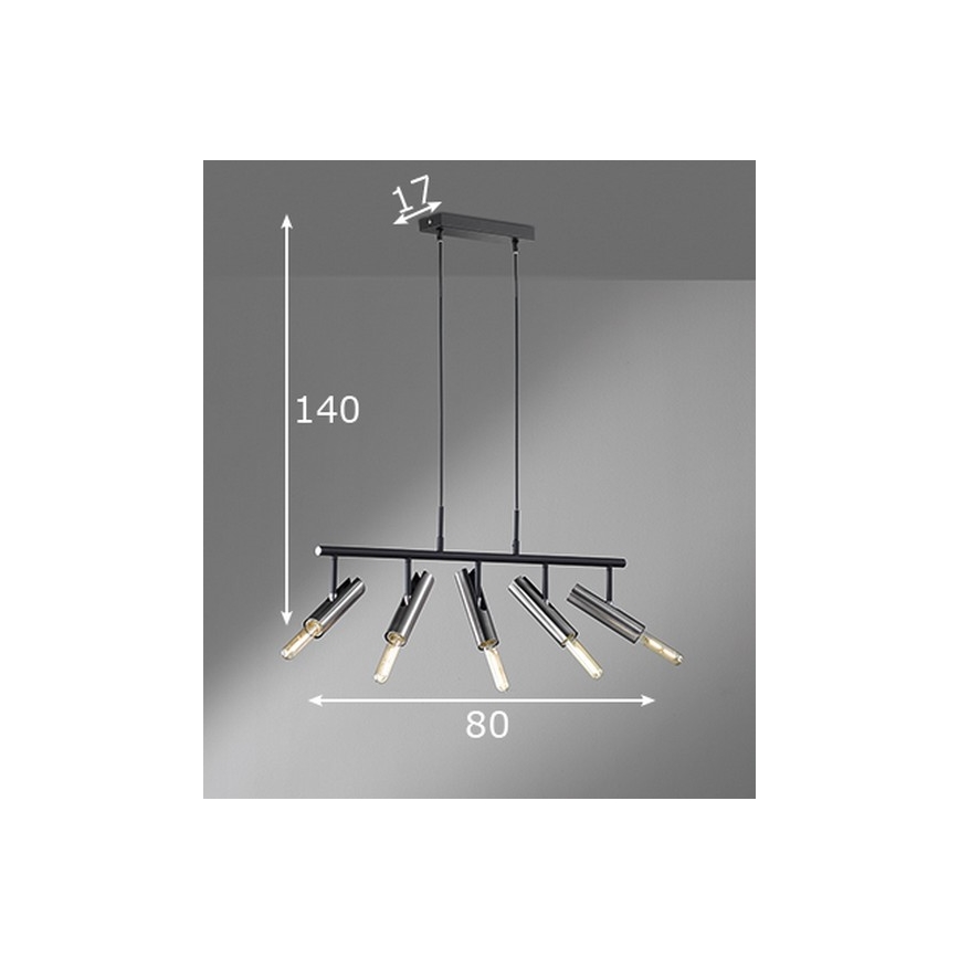 Fischer & Honsel 60369 - Lustra ar auklu DEAN 5xE27/25W/230V