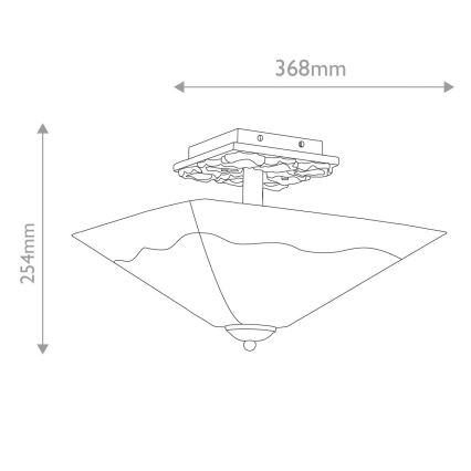 Flambeau - griestu lampa STAR 2xE27/40W/230V zeltaina