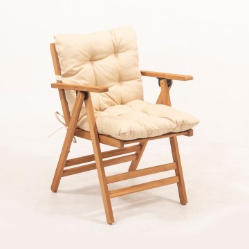 Folding dārzs krēsls ar pillow bēša/hornbeam