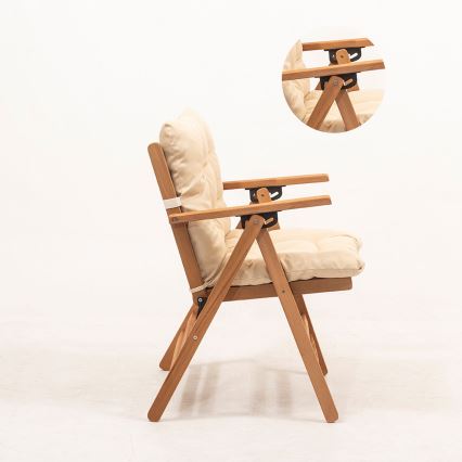Folding dārzs krēsls ar pillow bēša/hornbeam