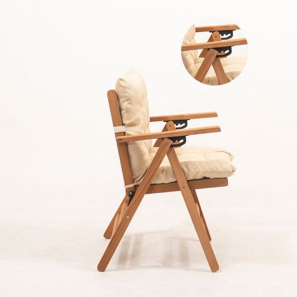 Folding dārzs krēsls ar pillow bēša/hornbeam