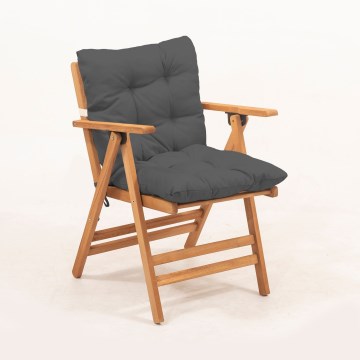 Folding dārzs krēsls ar pillow pelēka/hornbeam