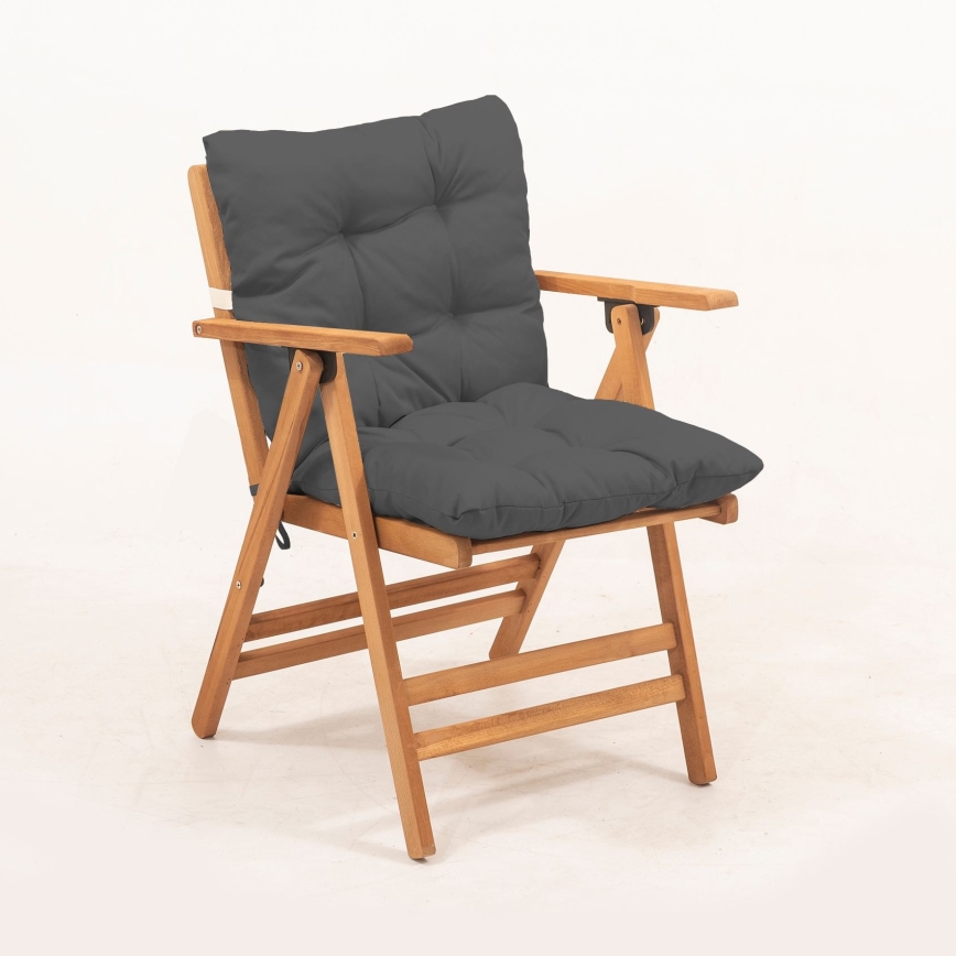 Folding dārzs krēsls ar pillow pelēka/hornbeam