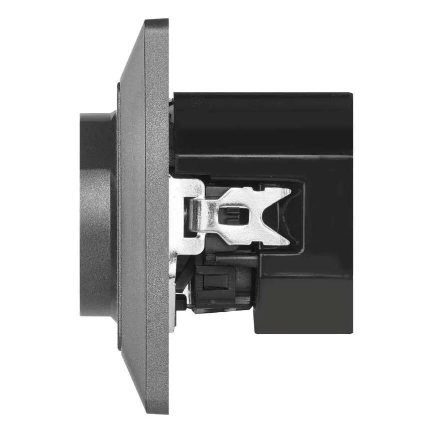 Franču mājas kontaktligzda ar USB-A+USB-C 250V/16A, antracīts