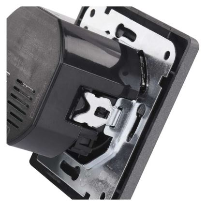 Franču mājas kontaktligzda ar USB-A+USB-C 250V/16A, antracīts