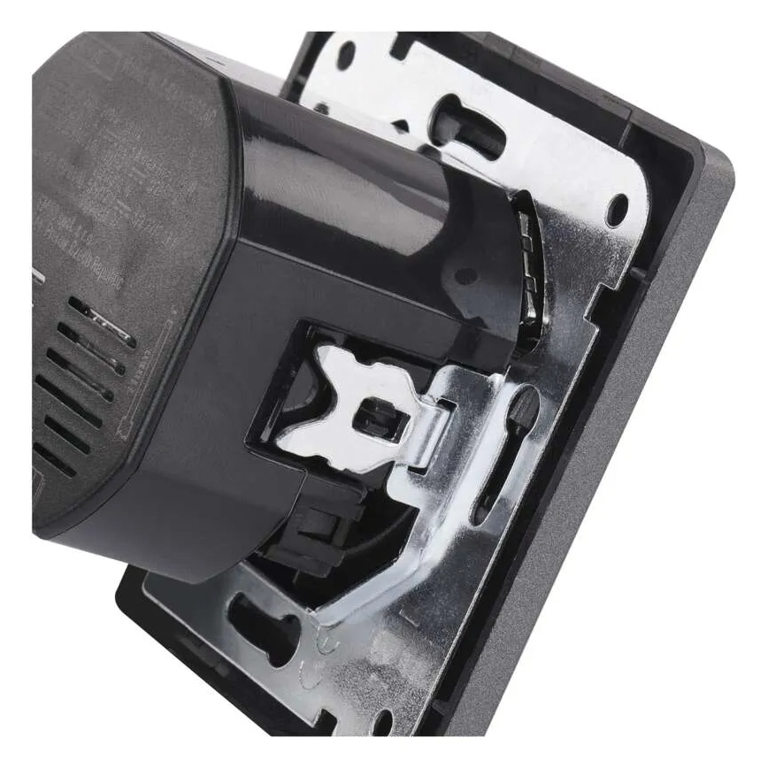 Franču mājas kontaktligzda ar USB-A+USB-C 250V/16A, antracīts