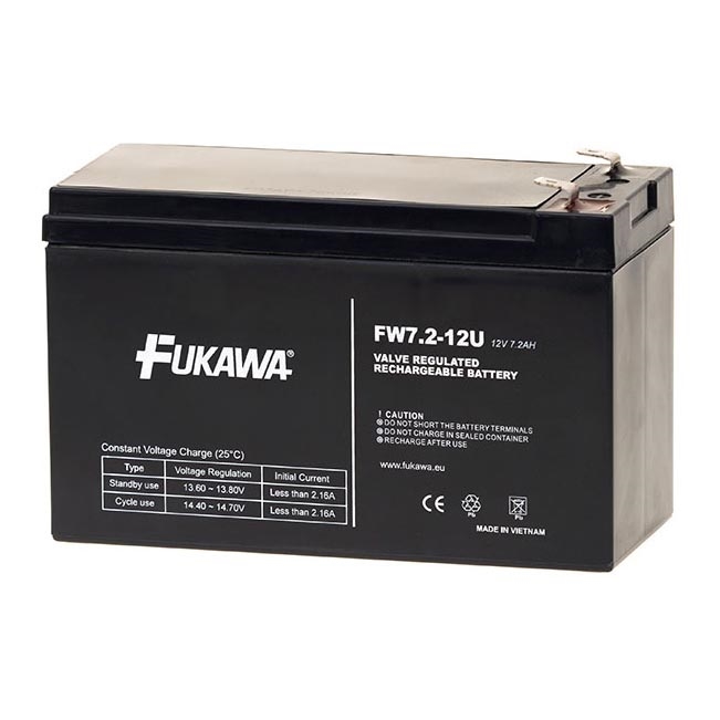 FUKAWA FW 7.2-12 F1U - Svina-skābes akumulators 12V/7.2Ah/faston 4.7  mm