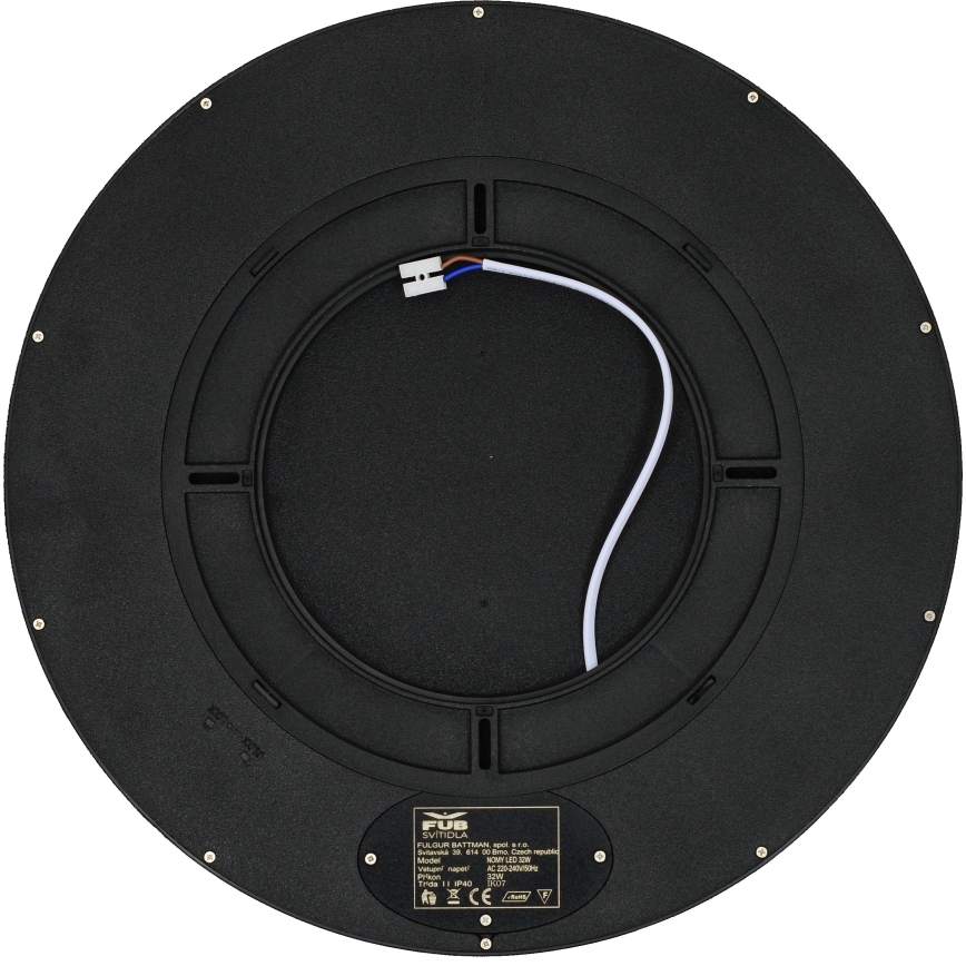 Fulgur 41813 - LED Griestu lampa NOMY LED/32W/230V 3000/4000/6000K IP40 d. 40 cm melna