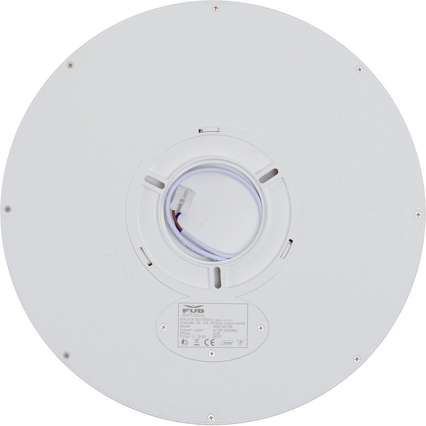 Fulgur 42361 - LED Griestu lampa NOMY LED/24W/230V 3000/4000/6000K IP40 d. 30 cm balta