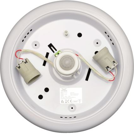 Fulgur s-22941 - Griestu gaismeklis ar kustības un krēslas sensoru DARINA 2xE27/40W/230V diametrs 30 cm balts