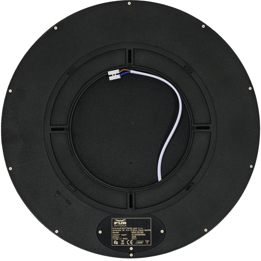 Fulgur s-42589 - LED Griestu lampa ar kustību sensoru NOMY-S LED/32W/230V 3000/4000/6000K IP40 d. 40 cm melna