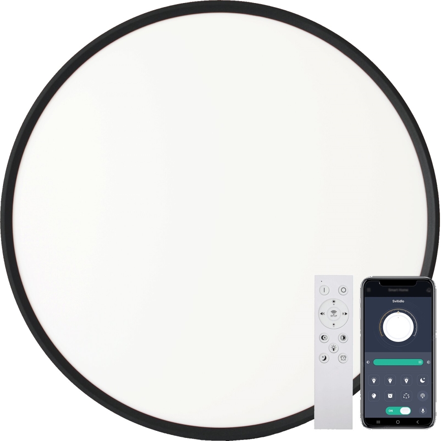 Fulgur s-43040 - LED aptumšojama griestu lampa NOMY-RC LED/40W/230V 3000/4000/6500K Ø 50 cm IP40 melna + tālvadība