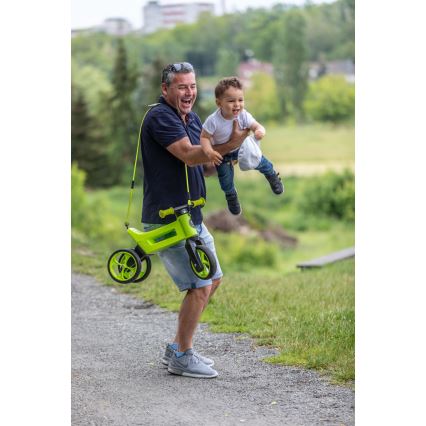 Funny Wheels - 2 vienā RIDER SUPER SPORT līdzsvara velosipēds, zaļš/melns