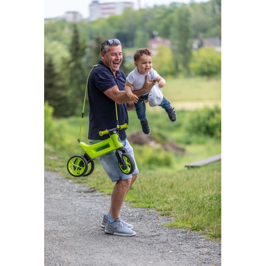 Funny Wheels - 2 vienā RIDER SUPER SPORT līdzsvara velosipēds, zaļš/melns