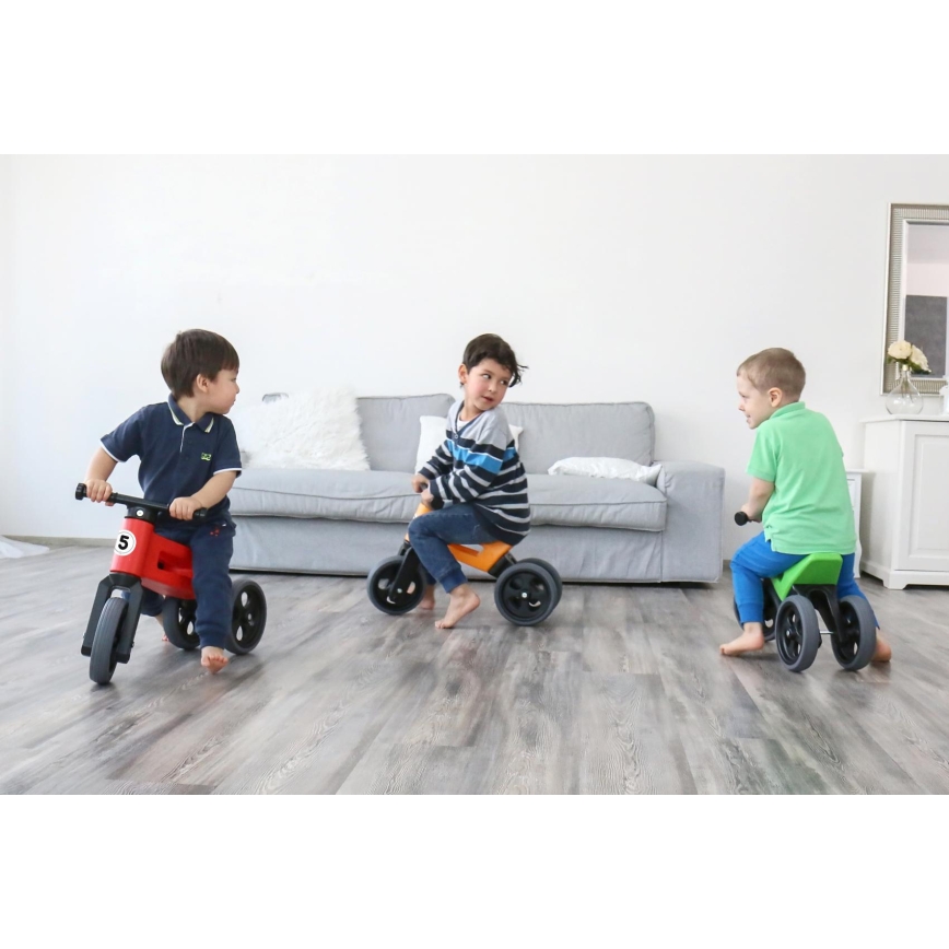 Funny Wheels - Balansa velosipēds 2in1 RIDER SPORT sarkans/melns