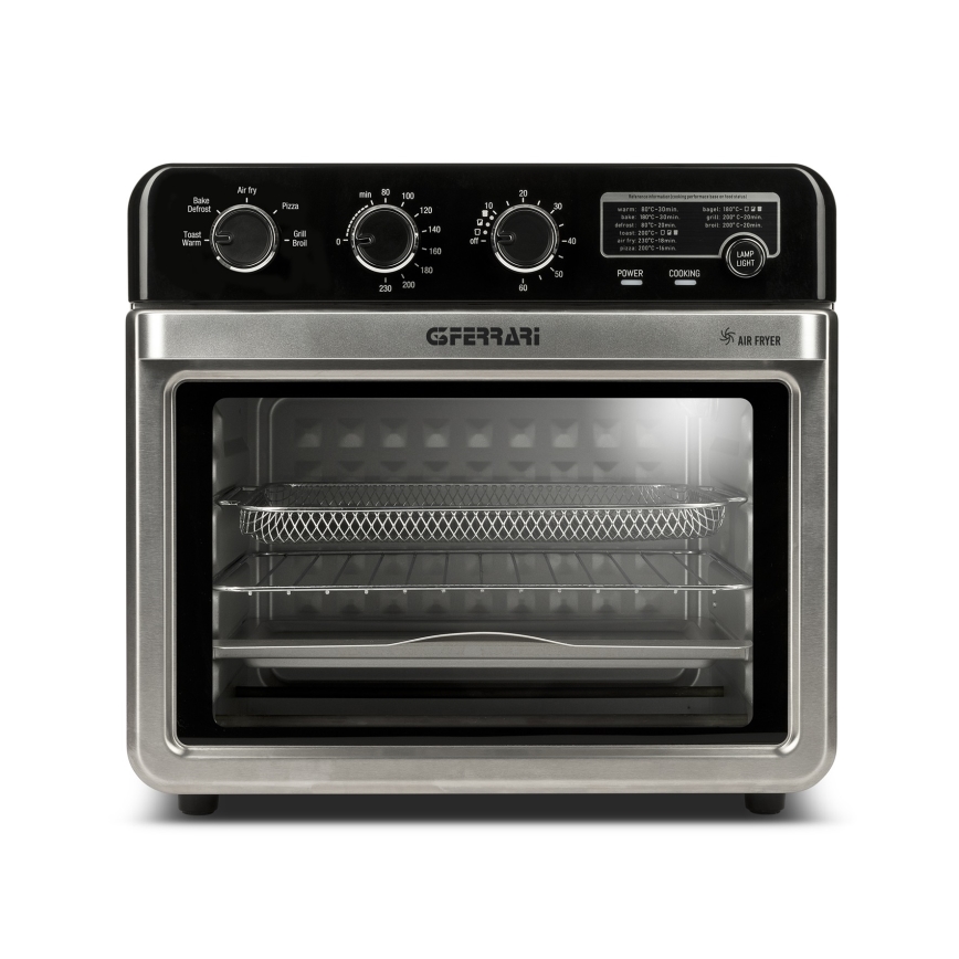 G3Ferrari G1022100 - Karstgaisa cepeškrāsns ar fritieri 2000W/230V, 32 l, no nerūsējošā tērauda