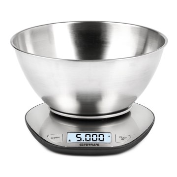 G3Ferrari G2006200 - digitālie virtuves svari ar bļodu, 2x AAA baterijas, no nerūsējošā tērauda