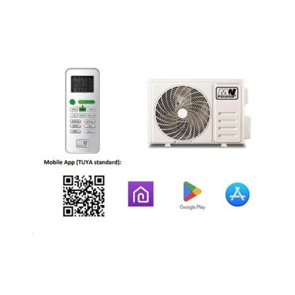 Gaisa kondicionieris 12K V1 3,5 kW 12000 BTU Wi-Fi Tuya balts + tālvadības pults