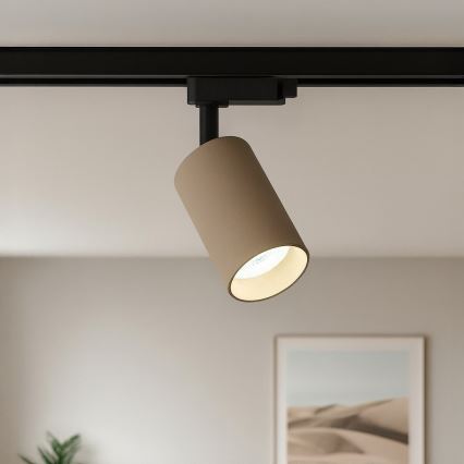 Gaismas ķermenis vienfāzes sliežu sistēmai PIPE 1xGU10/10W/230V bēšs