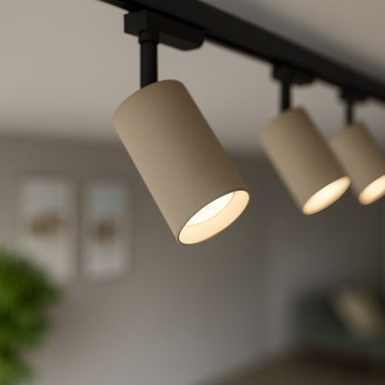 Gaismas ķermenis vienfāzes sliežu sistēmai PIPE 1xGU10/10W/230V bēšs