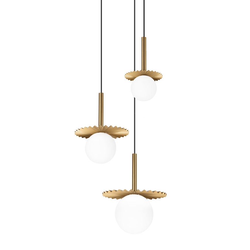 Gaismeklis pie stieples CHITA 3xG9/5W/230V zelta