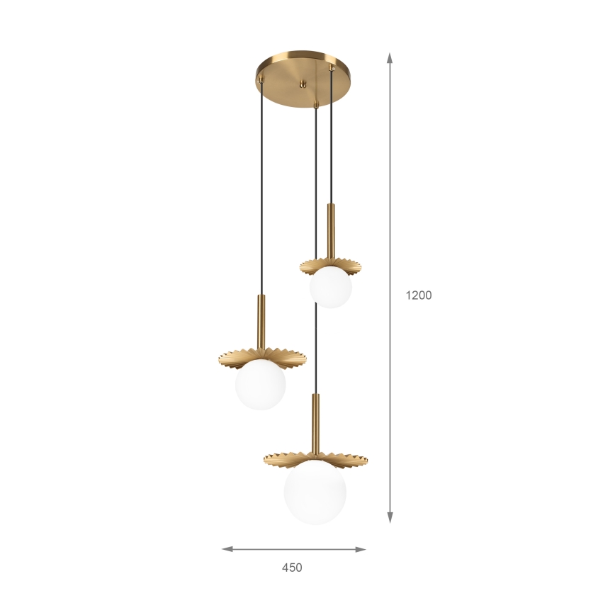 Gaismeklis pie stieples CHITA 3xG9/5W/230V zelta