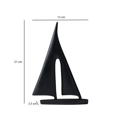 Galda dekorācija 21 cm sveķi/melna