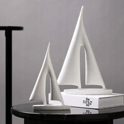 Galda dekorācija, 28 cm, sveķi, balta
