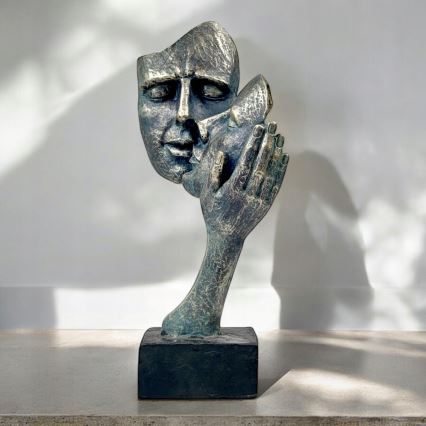 Galda dekorācija 35x22x13 cm sveķi/patina