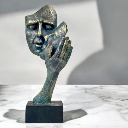 Galda dekorācija 35x22x13 cm sveķi/patina