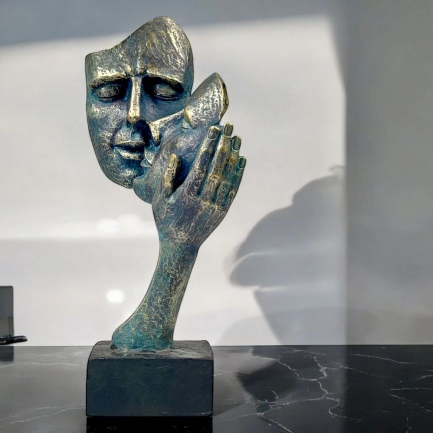 Galda dekorācija 35x22x13 cm sveķi/patina