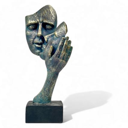 Galda dekorācija 35x22x13 cm sveķi/patina