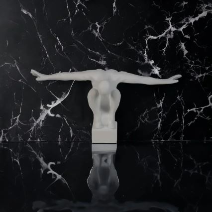 Galda dekors 19,5x16x38,5 cm sveķi/balts