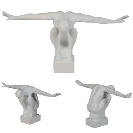 Galda dekors 19,5x16x38,5 cm sveķi/balts