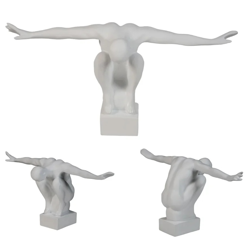 Galda dekors 19,5x16x38,5 cm sveķi/balts